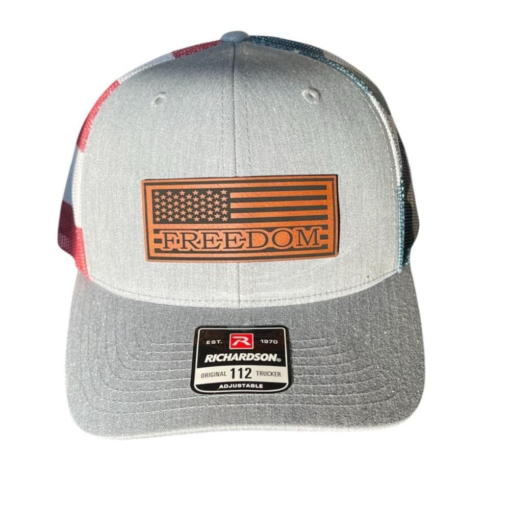 NWT! Gray Freedom Trucker Hat
